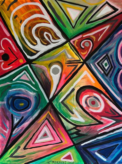 A painting by Greygray: Simultaneity