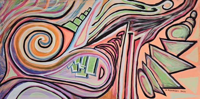 A painting by Greygray: Transmissions